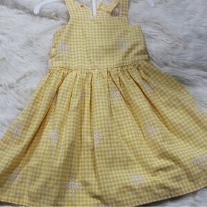 Sunny Yellow Checkered Kids Dress